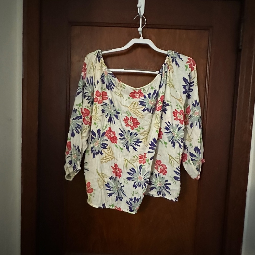 NWT Denim & Supply RL Boho Tropical Floral Print Oversized Blouse Size S - Picture 4 of 6